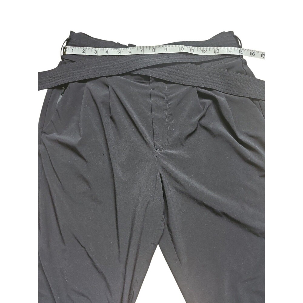 Athleta Skyline Pant II Womens 10 Black Elevated Athleisure Belted Pleated Work - Picture 7 of 7